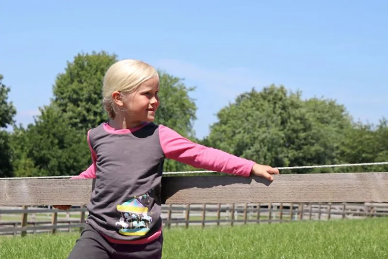 Merry Go Round Long Sleeve T-Shirt by Little Rider - Grey/Pink-1