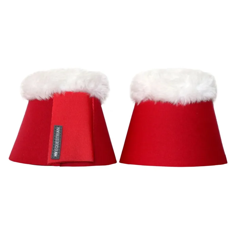 Hy Equestrian Christmas Santa Over Reach Boots - Red