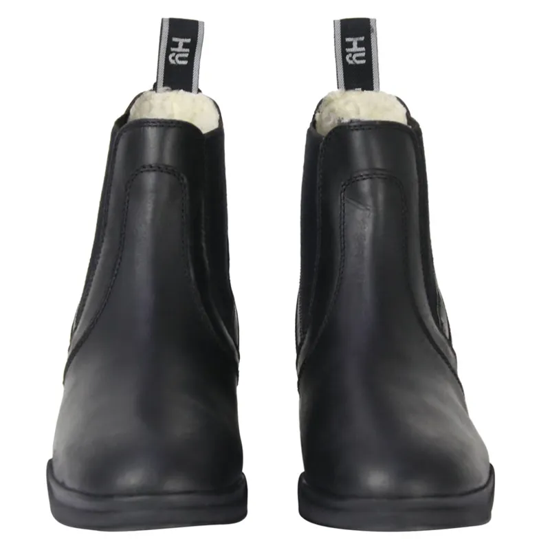 Hy Equestrian Fleece Lined Wax Leather Jodhpur Boot - Black-1
