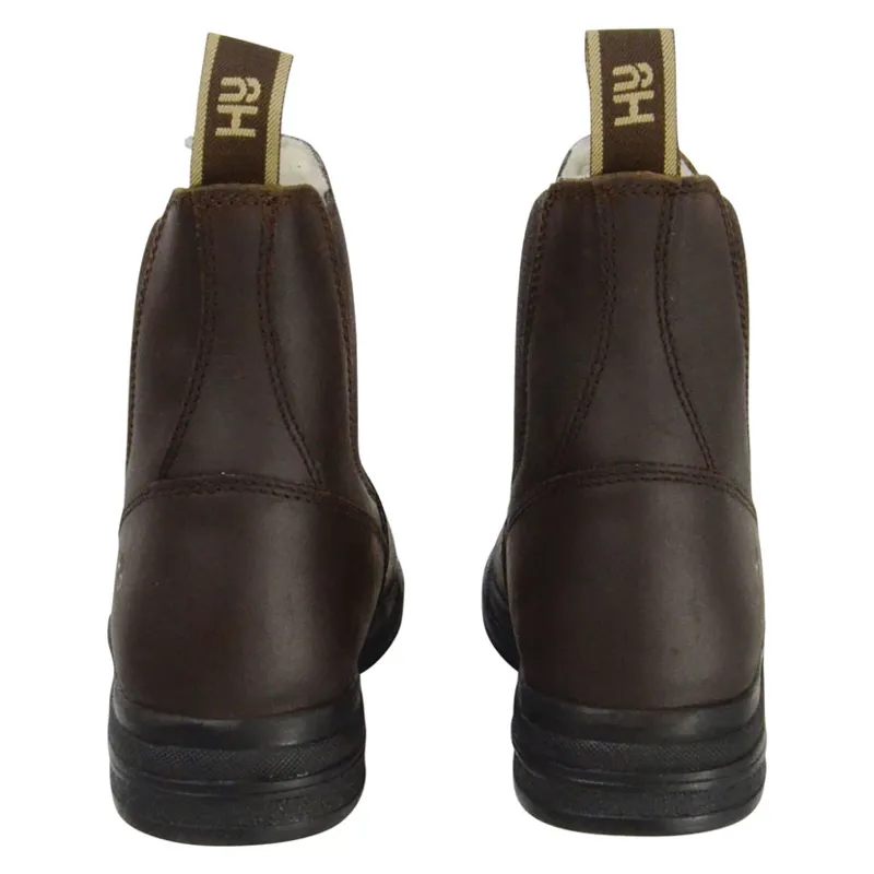 Hy Equestrian Fleece Lined Wax Leather Jodhpur Boot - Brown-1