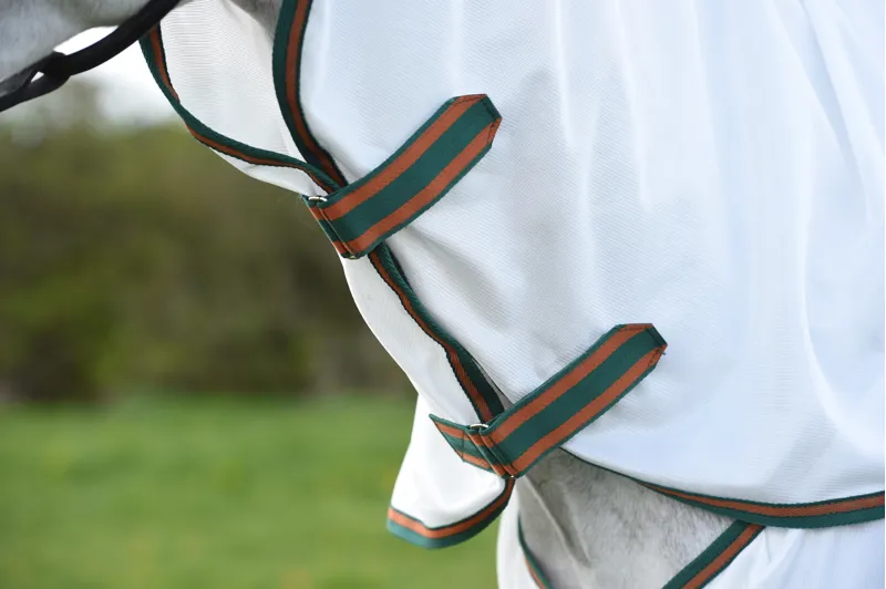 WeatherBeeta ComFiTec Tyro Mesh Combo Neck - White/Green/Burnt Orange-6