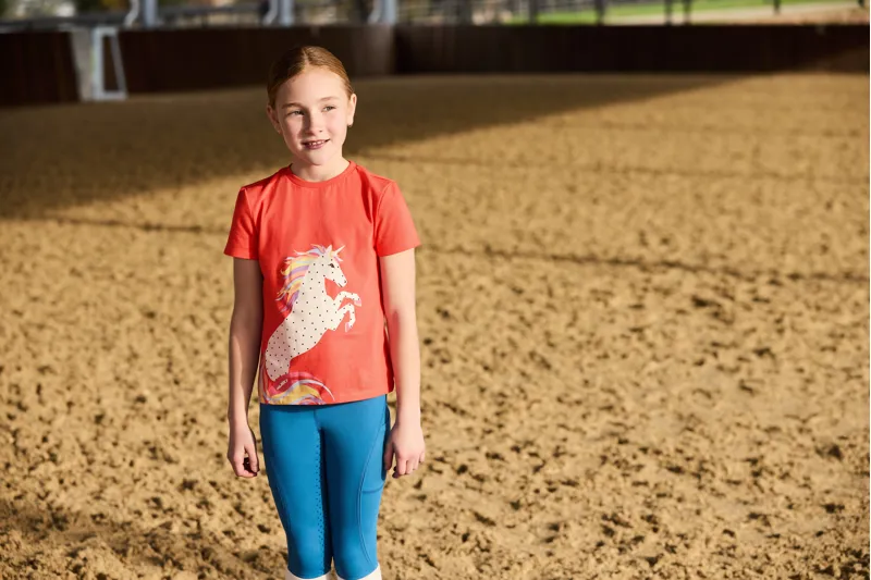 Dublin Children's Tilly Tee - Coral Rainbow Horse-3