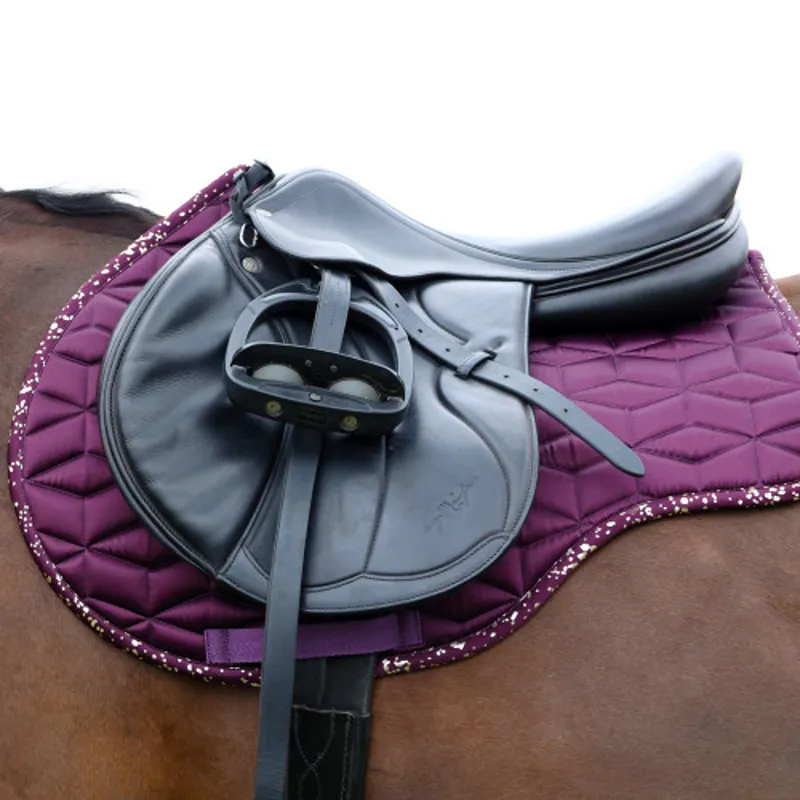 Hy Equestrian Enchanted Collection Saddle Pad - Plum/Rose Gold-3