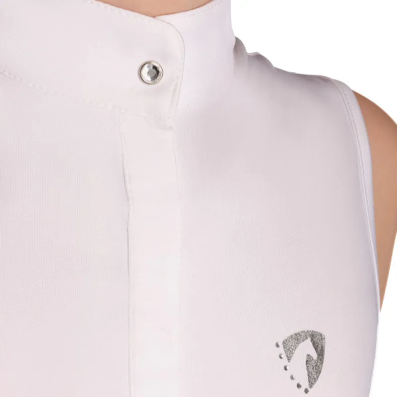 Hy Equestrian Eden Children's Sleeveless Show Shirt - White-2