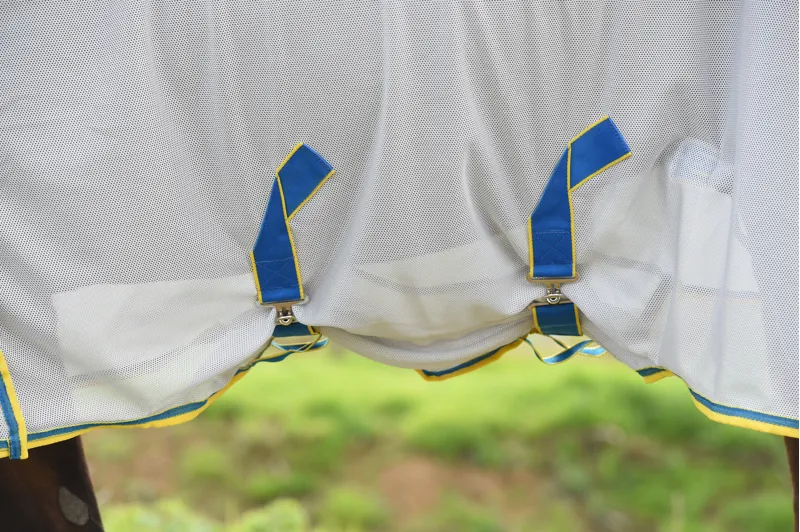 WeatherBeeta ComFiTec Zephyr Plus Mesh Combo Neck Fly Rug - Silver/Blue/Lemon-5