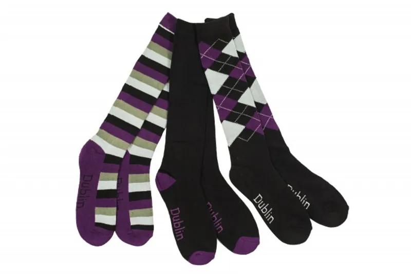 Dublin Socks 3 Pack - Black/Purple/Grey