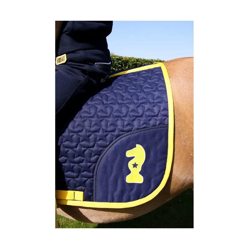 Lancelot Saddle Pad by Little Knight - Navy/Yellow-1