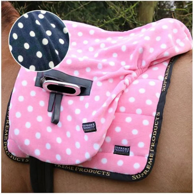 Supreme Products Ride On Dotty Fleece Saddle Cover - Noble Navy
