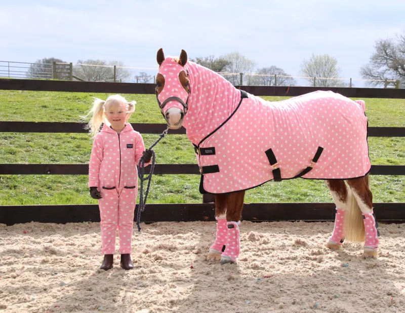 Supreme Products Child's Dotty Fleece Onesie - Pretty Pink