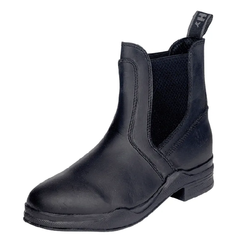 Hy Equestrian Wax Leather Jodhpur Boot - Black