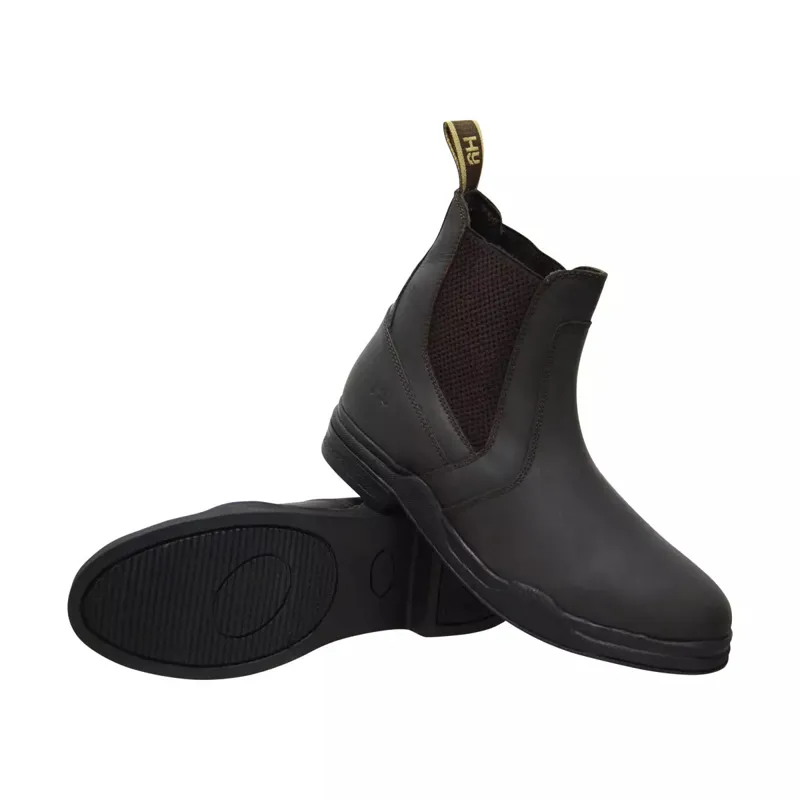 Hy Equestrian Wax Leather Jodhpur Boot - Black-1