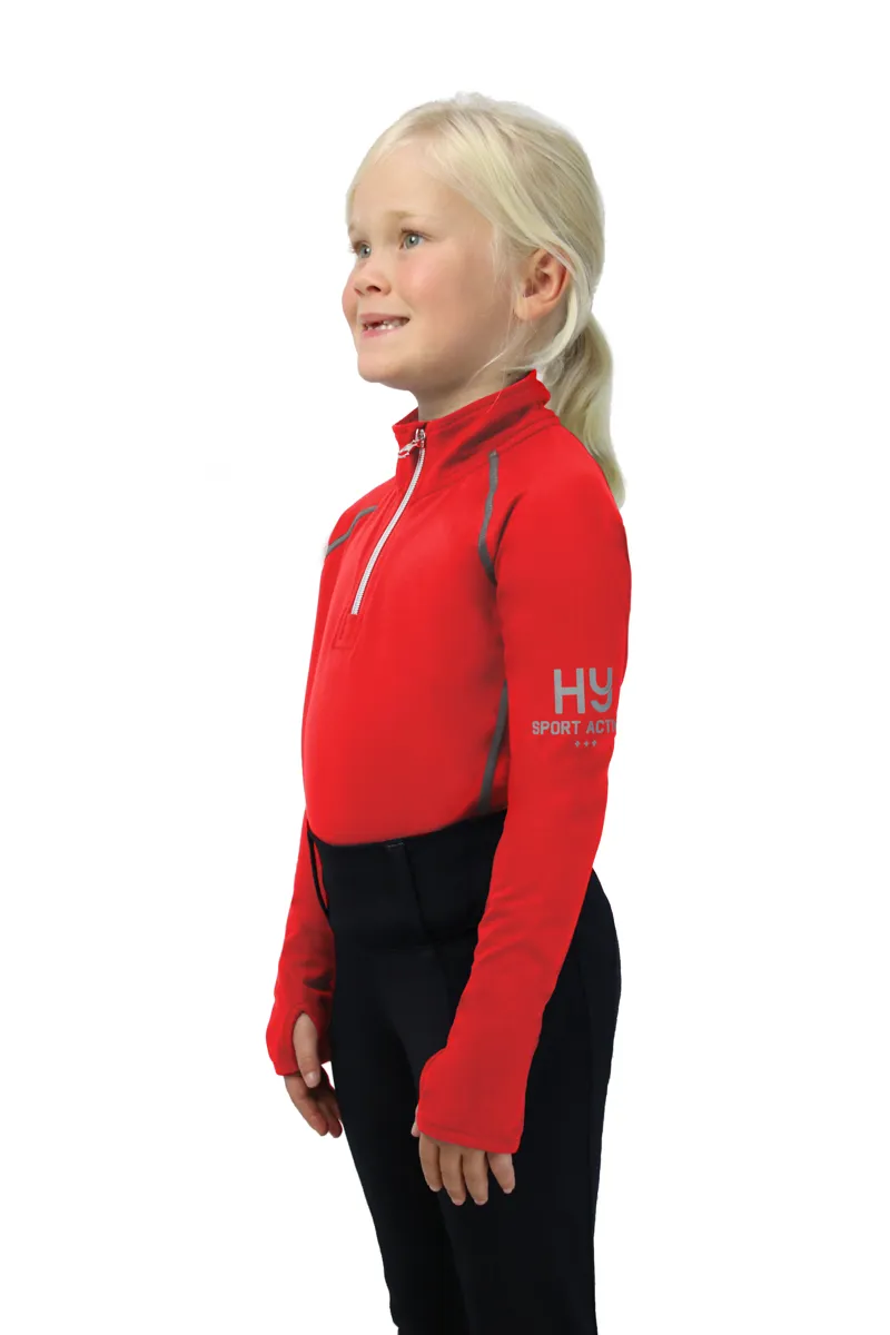 Hy Sport Active Young Rider Base Layer - Rosette Red