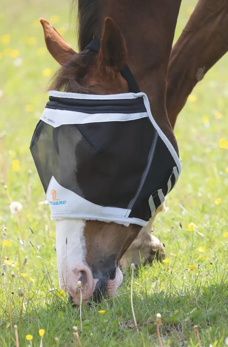 Shires FlyGuard Pro Fine Mesh Earless Fly Mask - Black - X Full - Unboxed-1