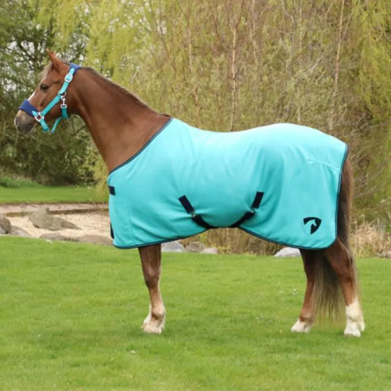 Hy Equestrian Belton Fleece Rug - Navy/Teal