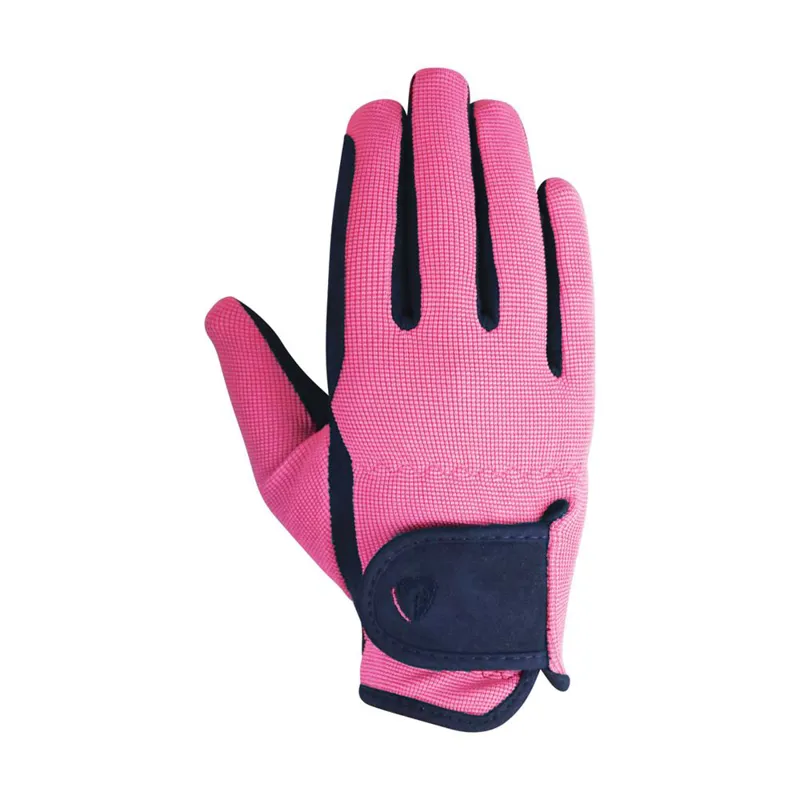 Hy Equestrian Belton Children's Riding Gloves - Navy/Pink