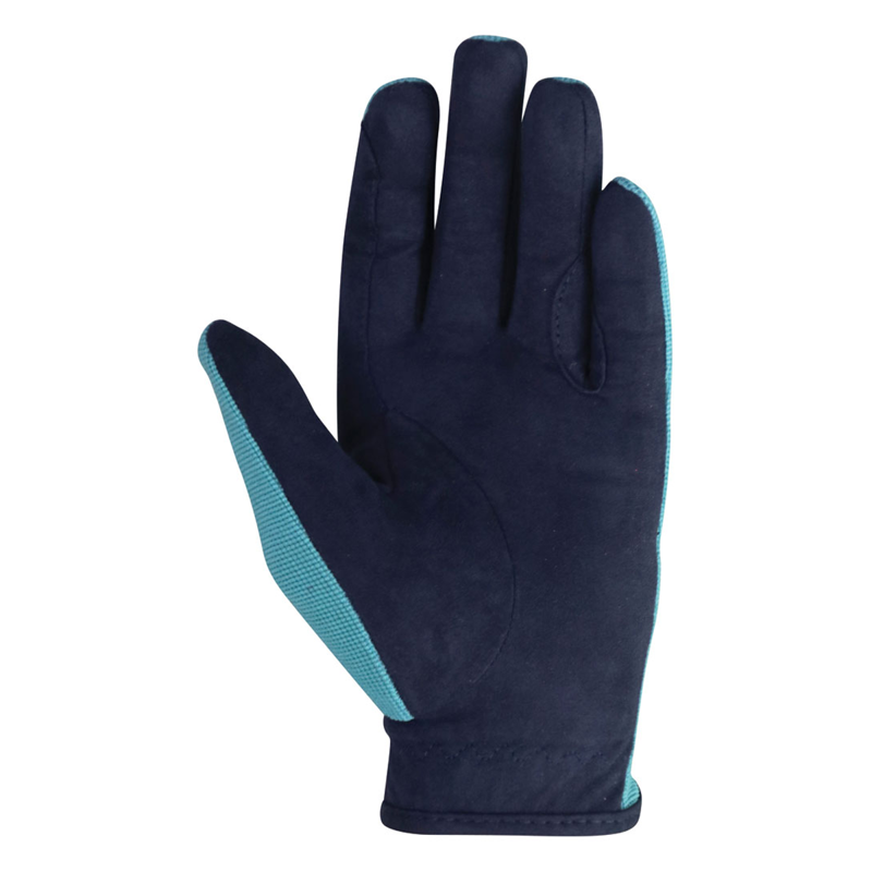 Hy Equestrian Belton Children's Riding Gloves - Navy/Teal-1