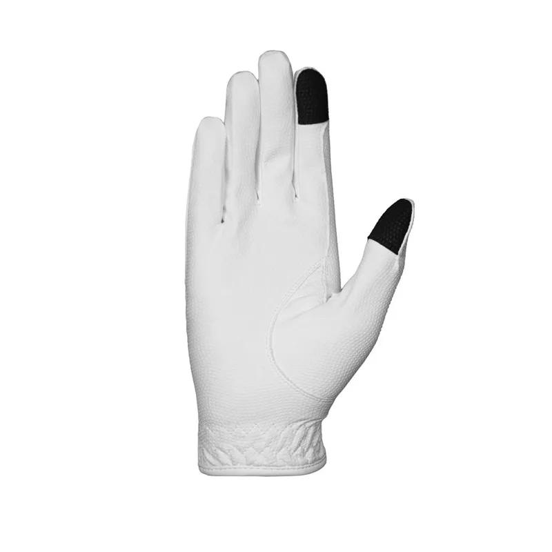 Hy Equestrian Sparkle Touch Riding Gloves - White-1