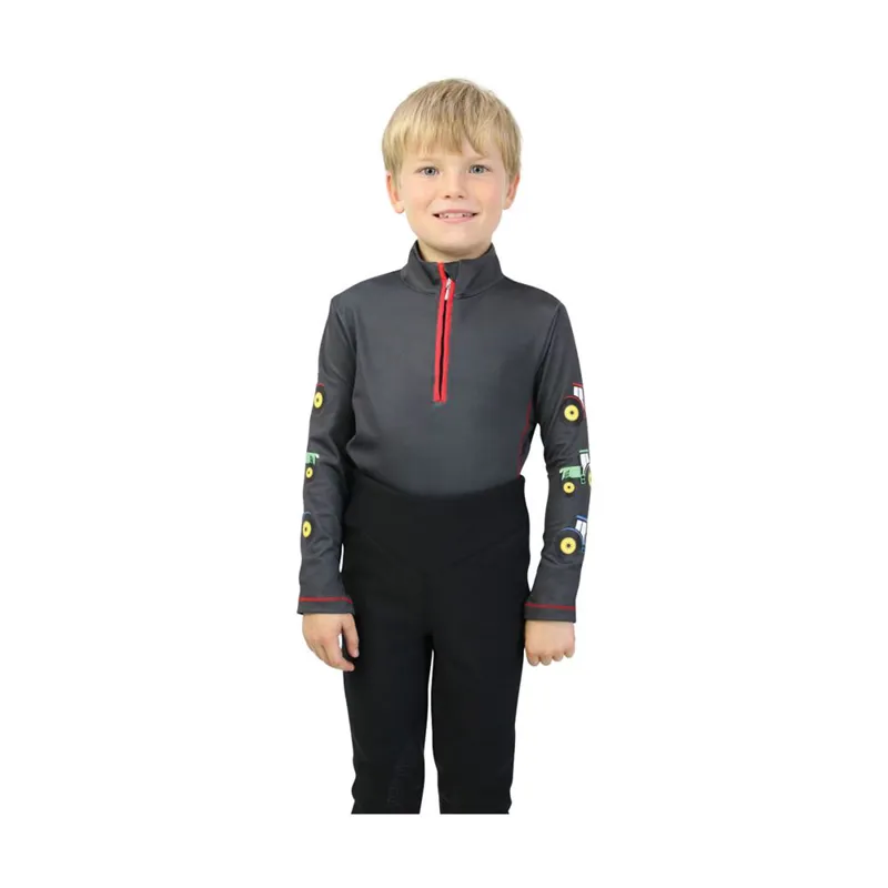 Little Knight Tractor Collection Base Layer - Charcoal Grey/Red