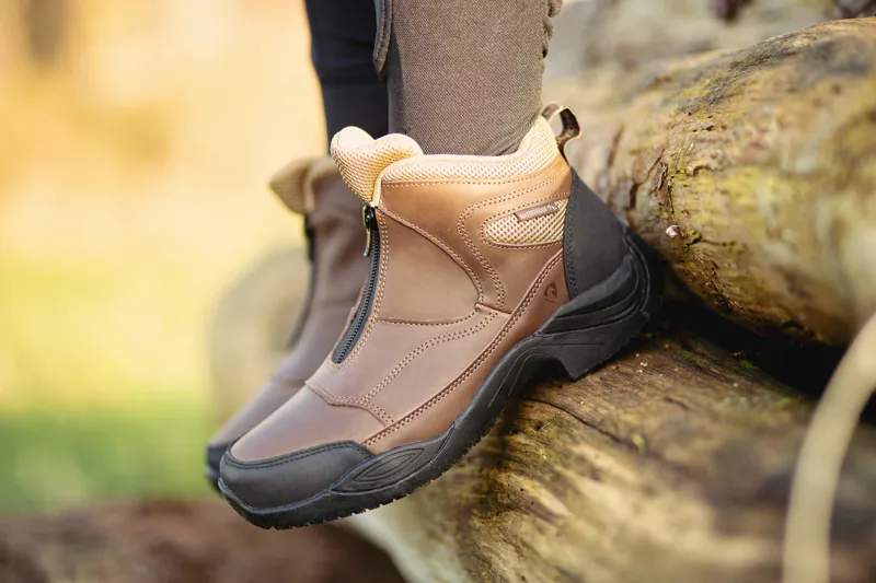 Hy Equestrian Cromford Short Zip Boots - Brown-2