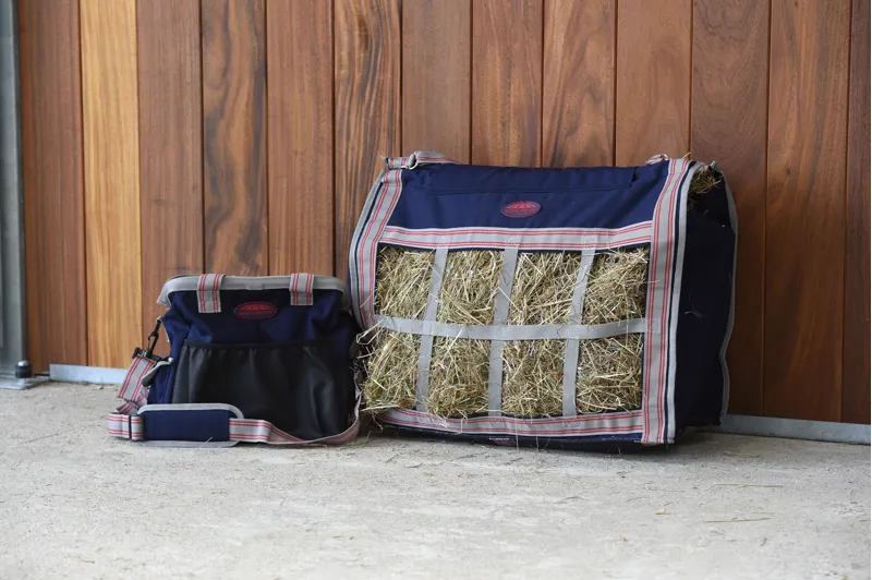 WeatherBeeta Slow Feeder Hay Bag - Navy/Silver/Red-3