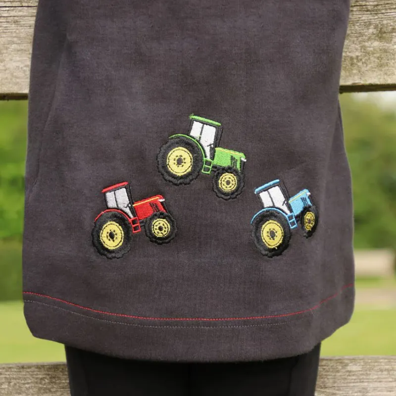 Little Knight Tractor Collection Sweatshirt - Charcoal Grey/Red-2