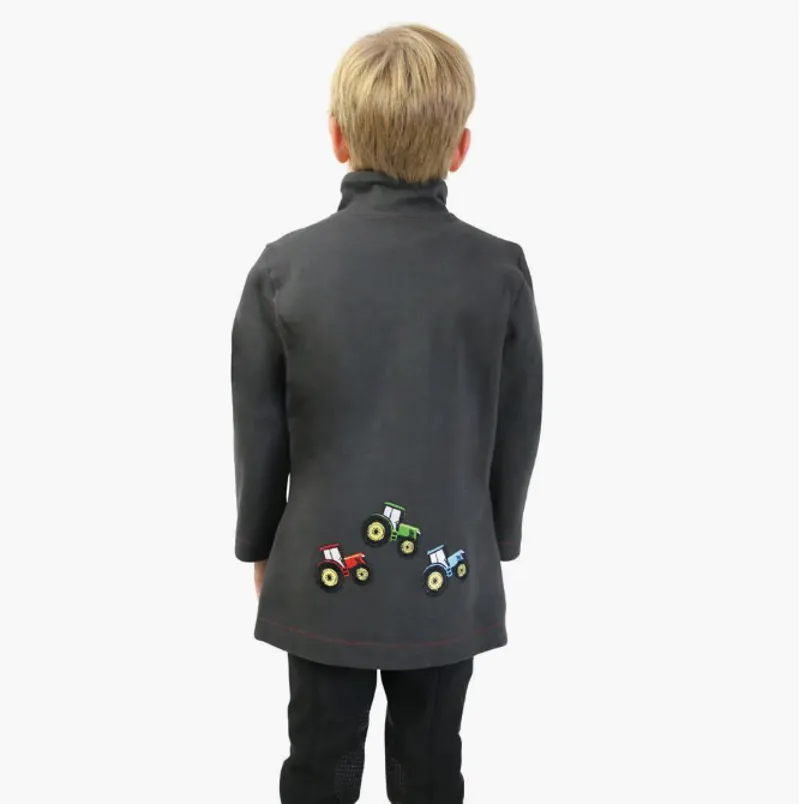 Little Knight Tractor Collection Sweatshirt - Charcoal Grey/Red-1