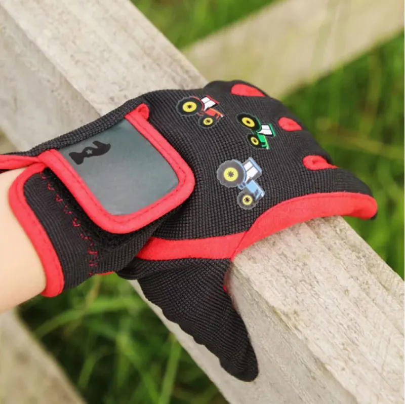 Little Knight Tractor Collection Gloves - Grey/Red -2