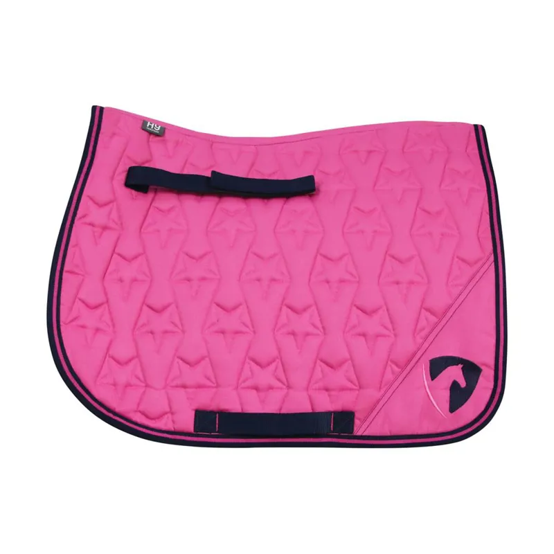 Hy Equestrian Belton Saddle Pad - Pink/Navy