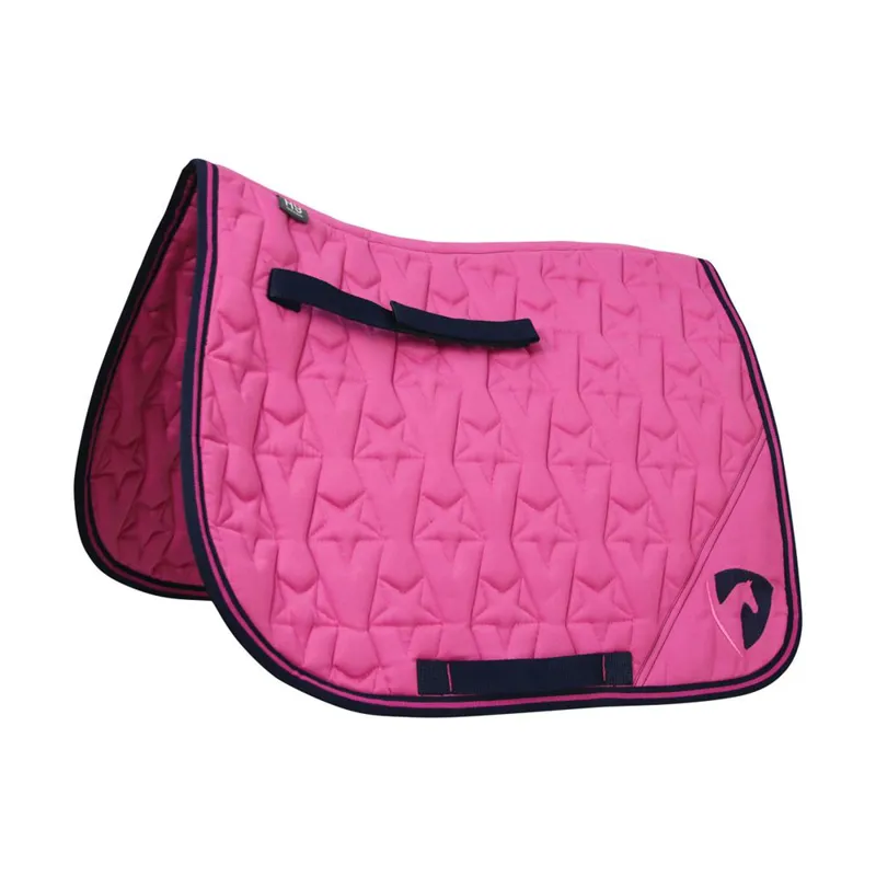 Hy Equestrian Belton Saddle Pad - Pink/Navy-1