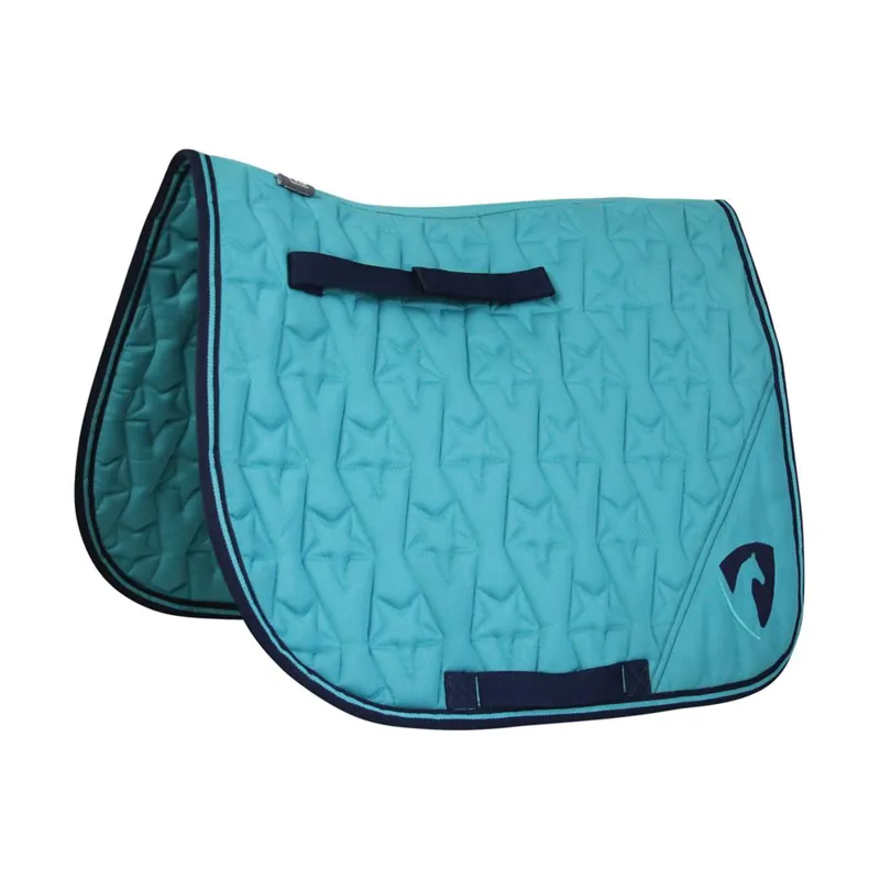 Hy Equestrian Belton Saddle Pad - Teal/Navy-1