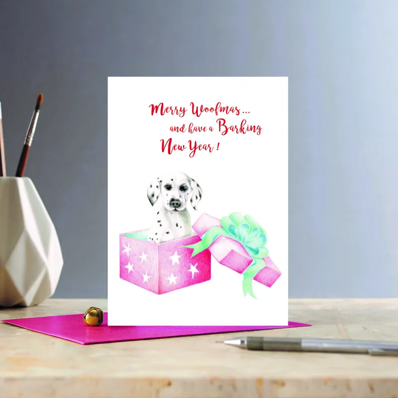 Deckled Edge Christmas Card Rosa - Merry Woofmas