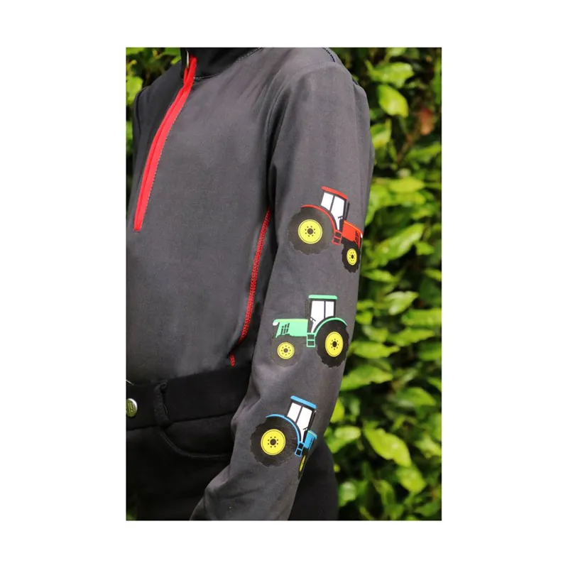 Little Knight Tractor Collection Base Layer - Charcoal Grey/Red-3