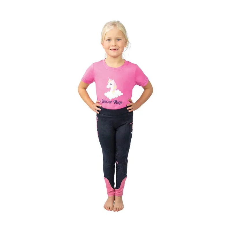 Little Rider Unicorn Magic Riding Tights - Navy/Pink