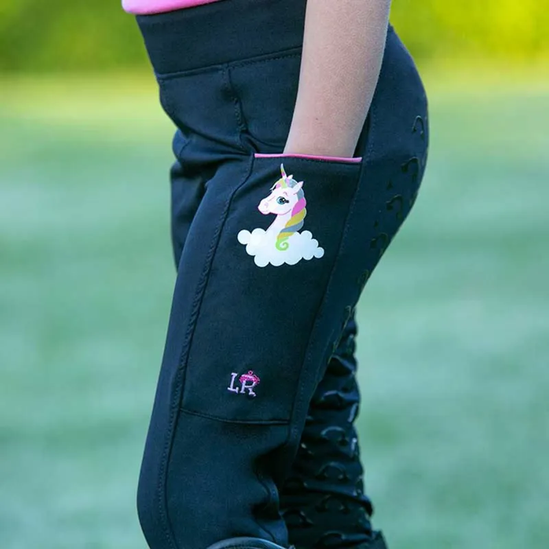 Little Rider Unicorn Magic Riding Tights - Navy/Pink-1
