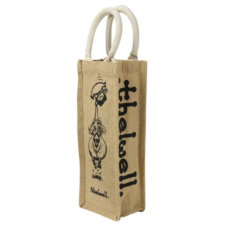 Hy Equestrian Thelwell Collection Hessian Favourites - Bottle Bag