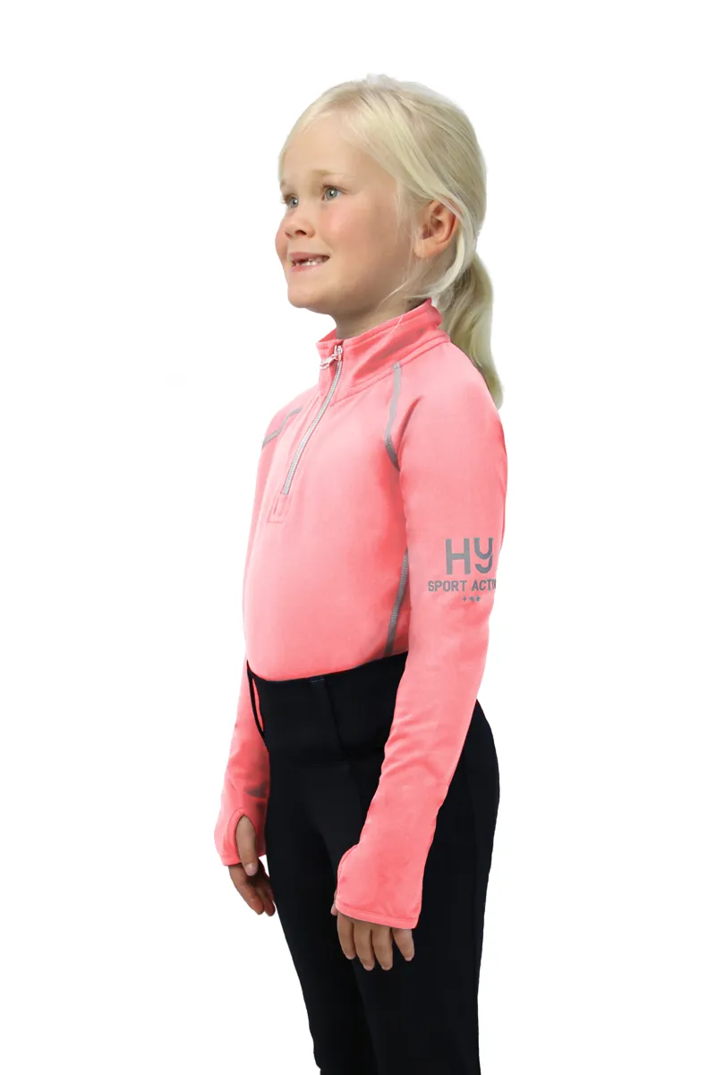 Hy Sport Active Young Rider Base Layer - Coral Rose