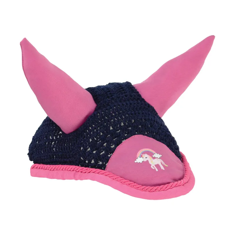 Little Rider Little Unicorn Fly Veil - Navy/Pink - Small Pony