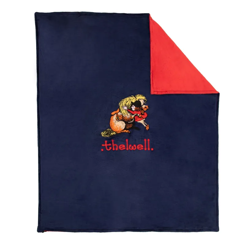 Hy Equestrian Thelwell Collection Fleece Blanket - Navy/Red 