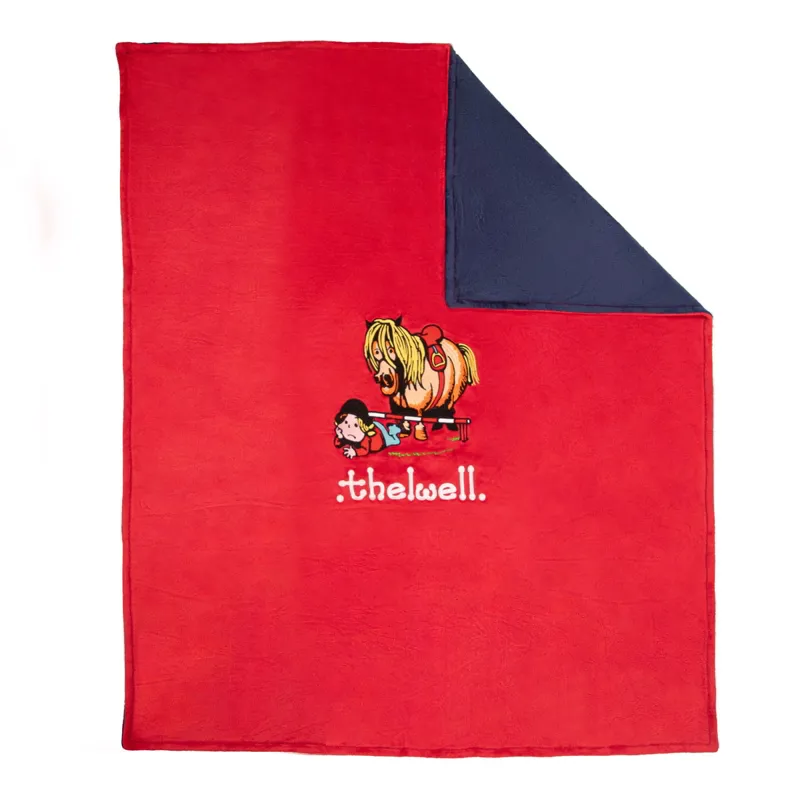 Hy Equestrian Thelwell Collection Fleece Blanket - Red/Navy 