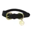 Benji and Flo Superior Rolled Leather Dog Collar - Black/Brass