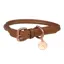 Benji and Flo Superior Rolled Leather Dog Collar - Tan/Rose Gold
