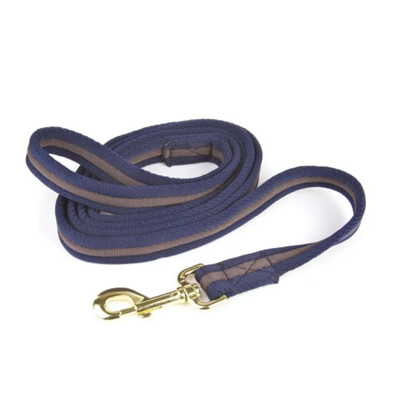 Hy Soft Webbing Lead Rein - Navy/Grey