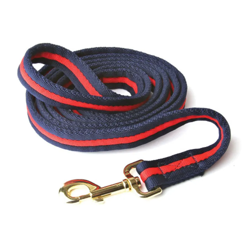 Hy Soft Webbing Lead Rein - Navy/Red