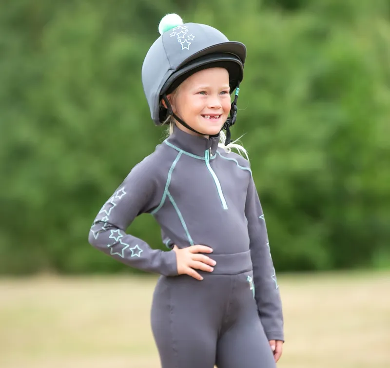 Hy Equestrian Stella Hat Cover - Charcoal/Mint