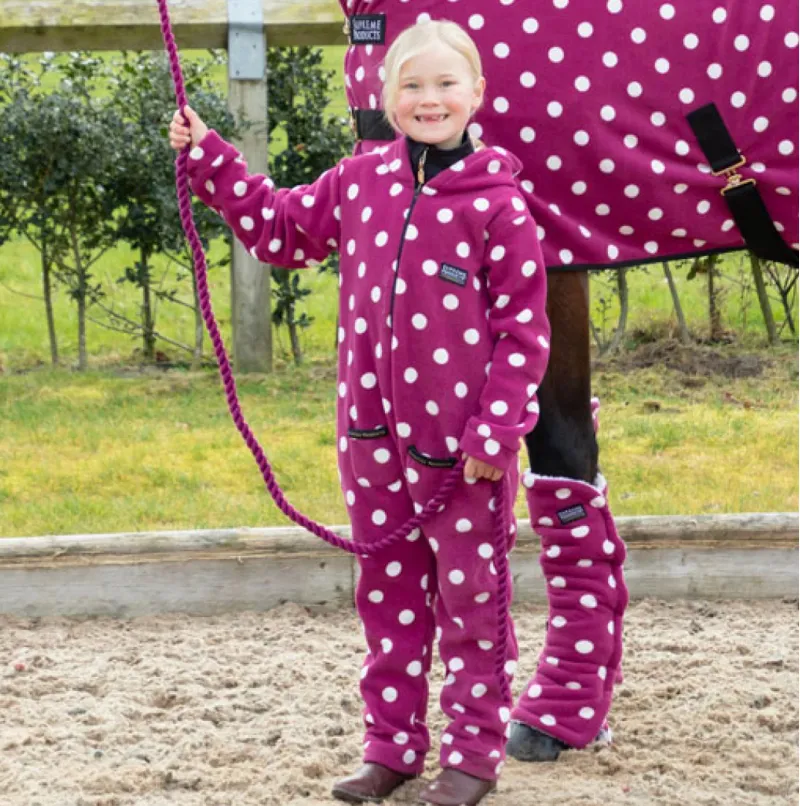 Supreme Products Child's Dotty Fleece Onesie - Magical Mulberry