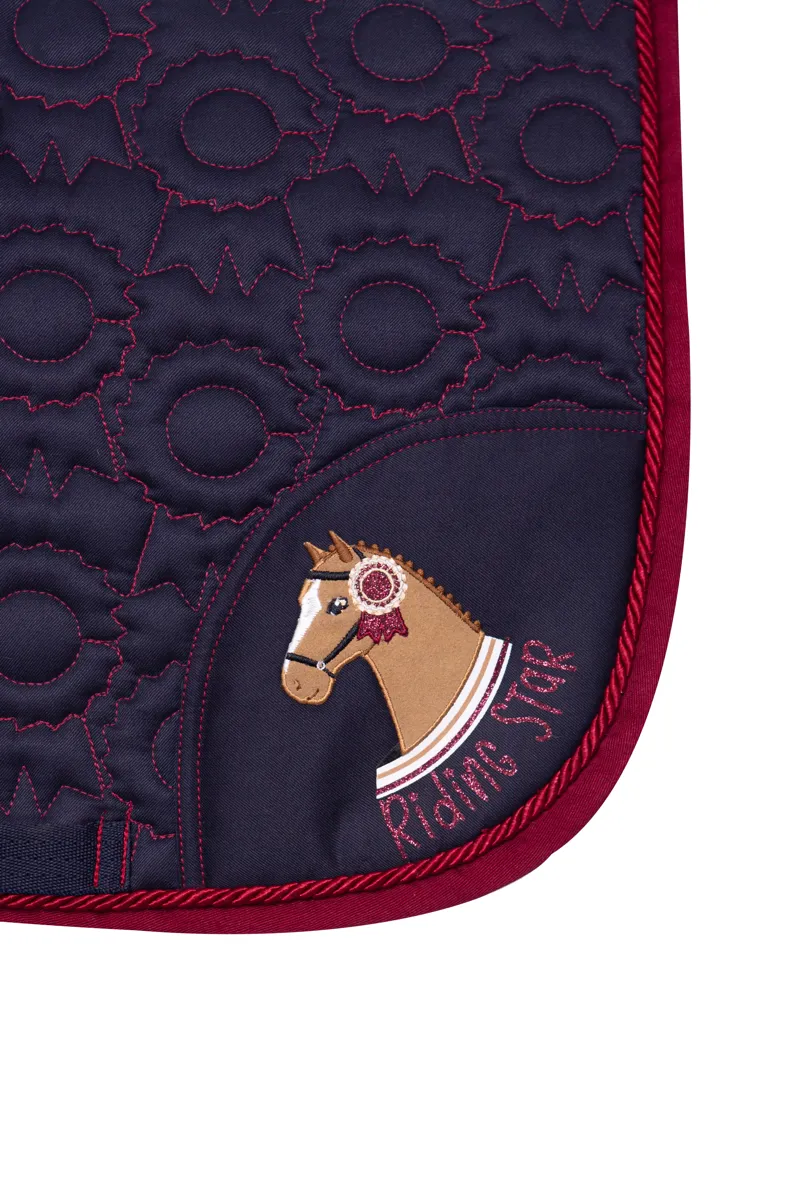 Little Rider Riding Star Collection Saddle Pad - Navy/Burgundy-2