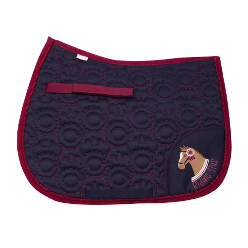 Little Rider Riding Star Collection Saddle Pad - Navy/Burgundy