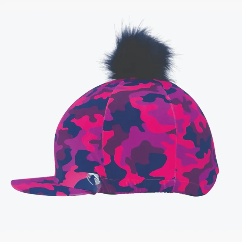 Hy Equestrian DynaForce Hat Cover - Raspberry/Navy