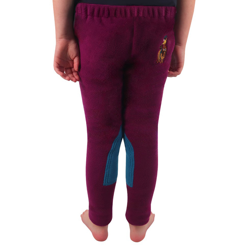 Hy Equestrian Thelwell Collection Pony Friends Fleece Tots Jodhpurs - Imperial Purple/Pacific Blue-1