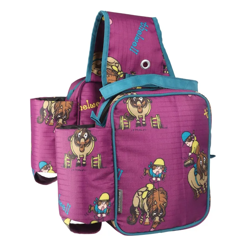 Hy Equestrian Thelwell Collection Pony Friends Saddle Pannier - Purple/Blue